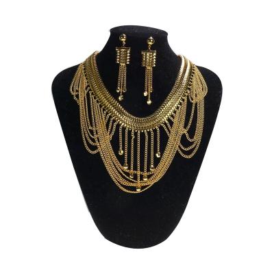 China RHNT9303 TRENDY Fashion Jewelry Gold Plated Necklace Earring Set Party Gift Jewelry High Quality Hyperbole for sale