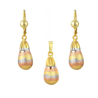 China 2021 TRENDY fashion jewelry wholesale gold plated high quality dangle earring sets gift wedding for sale