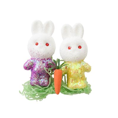 China Home Decorations Beautiful Best Price Radish Rabbit Toy Foam Colorful Wholesale Rabbit Ornaments for sale