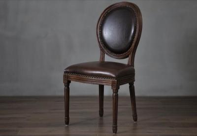 China Event wood frame linen or leather fabric dining chair upholstered round back dining chair with nails for sale