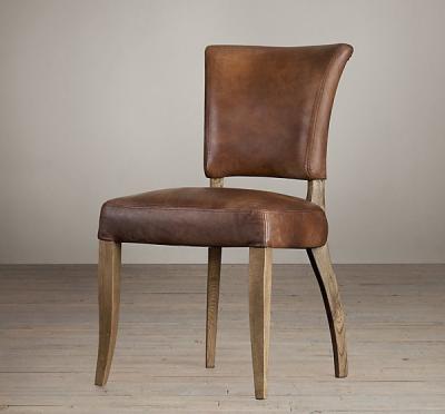 China Classic french style resturant event dining chair leather material back with nails and seat with sold wood rental chairs for sale