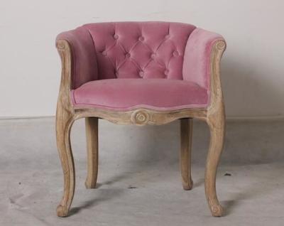 China Elegant event antique wooden carved accent chair event tufted back rental leisure chair with velvet fabric for sale