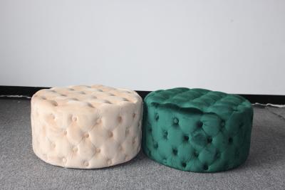 China Nice color button ottoman stool foot stool event wedding ottoman wood ottoman furniture for sale