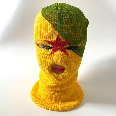 China COMMON custom design embroidery balaclava motorcyle one hole full face knit ski mask beanie for sale