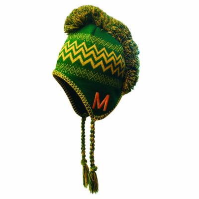 China COMMON hot salecustom hat pom pom ear flaps beanies knitted hat with tassels for sale