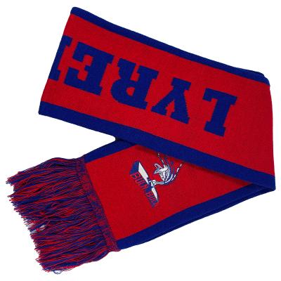 China Polyester Custom Printing Your Design Scarves 100% Acrylic Embroidery Soccer Scarf Custom for sale