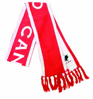 China Wholesale Customized Acrylic Knitted Polyester Logo Polyester Printing Football Fans Scarf Sport Team Decorative Scarf for sale