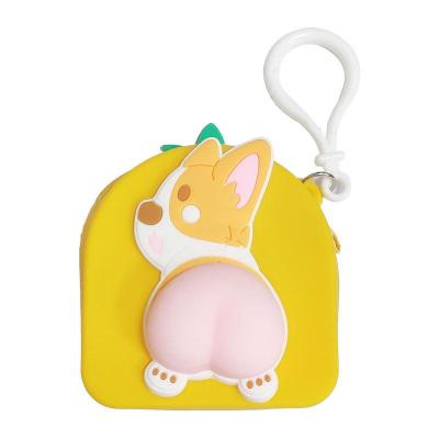 China Children's Other Mini Bubble Sensory Silicone Wallet Case Jumping People Moving Toy Bag Coin Purse for sale