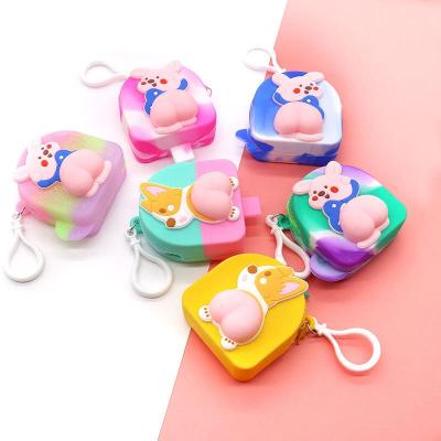 China Custom Other Bubble Figet Toys Coin Clips Mini Soft Silicone Wallet Bags Kids Gift Zipper High Capacity Card Pack for sale