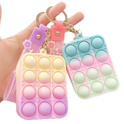 China Fashion Cute Wallet With Toy Push Bubble Feel Coin Bag Key Store Wallet Rainbow Cartoon Unzip Bag for sale