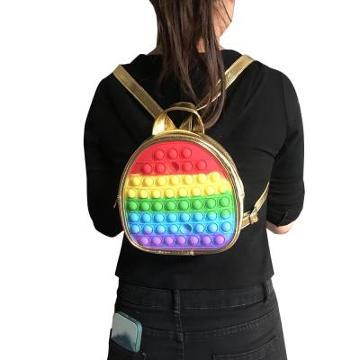 China The Other Student Decompression Stress Reliever Push Bubble School Bag Silicone Backpack Busy Person Sensory Toy for sale