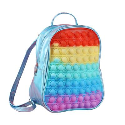 China Polyester Toy Push Bubble Simple Bubbles Backpack Students Shoulder Bag Busy Person Medium Size Sensory Backpack for sale