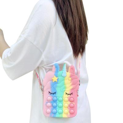 China Others 2021 Unicorn Cross Body Party Bag kid's purse for little girls pinch fruit shoulder bag gift coin purse for sale