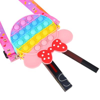 China Other Hot Sale Busy Person Toys Design Silicone Cute Girls Bag Kids Messenger Crossbody Purse Shoulder Handbag for sale