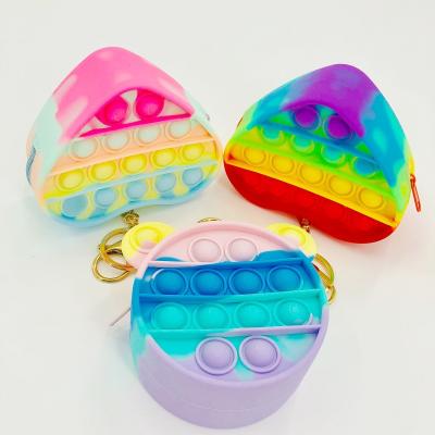 China Fashion Mini Popping Purse Bag Push Key Chain Bubble Stir Toy Push Bubble Sensory Stress Relief Kids Pinch for sale