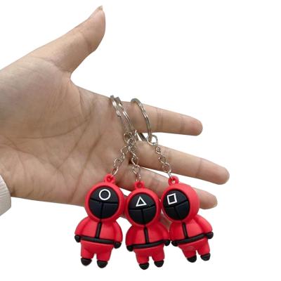 China Toy Amazon Hot Sale Squid Children's Charm Educational Doll Game Key Chain Pendant Metal Mini Squid Game Keychain for sale