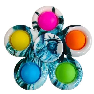 China Funny Finger Spinner Toy New Design Sensory Effort Release Push Snap Bubble Squishy Person Finger Spinner Toy For Kids and Adults for sale