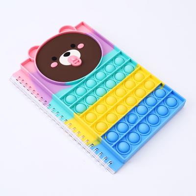 China Notebook Cute Finger Bubble Silicone Cover Notebook Tied Unzip Silicone Bubble Notebook Busy Person Sensory Stress Relax Notebook A5 for sale