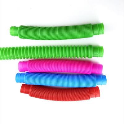 China Sensory Toy Pull And Pop Fidget Funny Educational Decompression Noise Maker Toy Colorful Stretch Plastic Tube Diy plays noises tube for sale