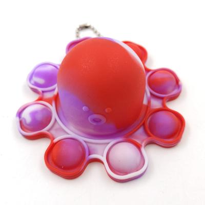 China Mini Push Bubble It Pop Toys Funny Cute Sensory Sticky Finger Trigger Key Chain Key Chain for sale