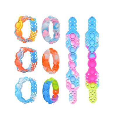 China Children's Toys Squeeze Decompression Toys Simple Figet Toy Soft Silicone Wristband Trigger Hand Fidget Wristband Toy for sale