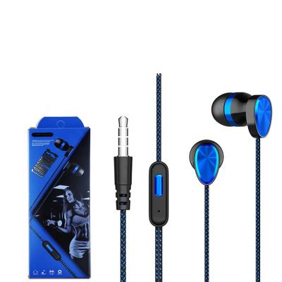 China Deep Boom Electroplate CHEAPEST Earphone W11 Wired Headphones Nylon Braided Microphone 3.5 mm In-Ear Sports Earbuds Sport Gaming Bass Electroplating Headphones for sale