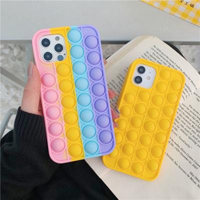 China 2021 Waterproof HOT Phone Cases For iPhone 12 Case,Squishy Person Shockproof Silicone Back Cover Push Bubble Toy Phone Case For iPhone 12 for sale