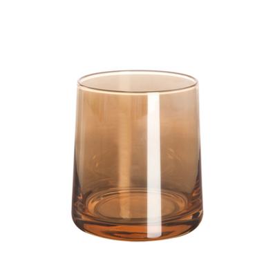 China Sustainable Loose Tea Coffee Glassware Smoke Amber Colored Glass Tumblers Decorating Reusable Tumbler Cups for sale