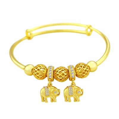 China FASHIONABLE High Quality Copper Gold Plated Elephant Charm Baby Bracelets Jewelry for sale