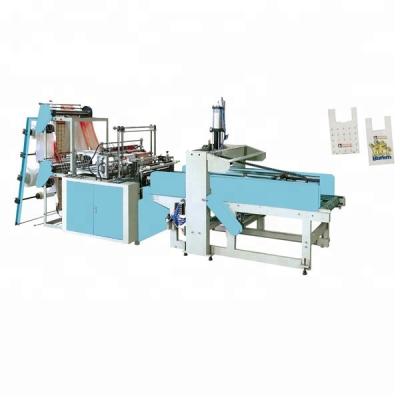 China Factory Double Layers PE Plastic Sheet Heat Sealing Cold Cut Bag Flat Shopping Bag Making Machine for sale