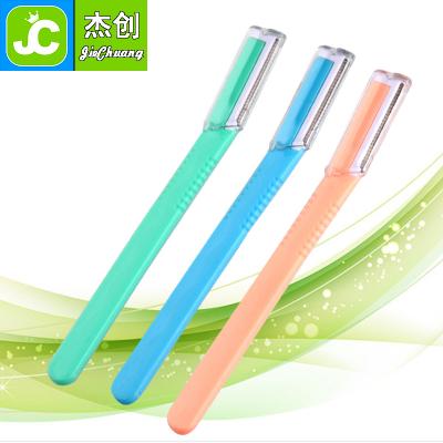 China Stainless Steel Plastics Handle Eyebrow Razor Trimmer Shaper Eyebrow Razor With Razor for sale