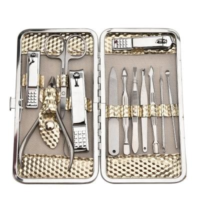 China High Quality Personal Clean Nail Art Trimmer Scissors Tweezers Knife Manicure Set Manicure Tools Set Nails 12PCS/set for sale