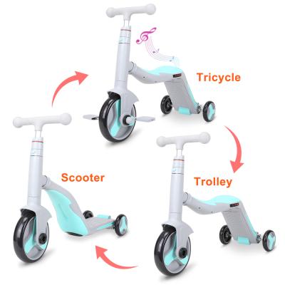 China Multi Functional Kids Scooter New 5 in1 and 3 in 1 Kids Scooter Height Adjustable Design for sale