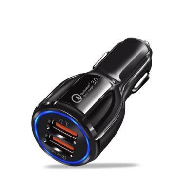 China Mobile Phone USB C QC3.0 18W Car Charger Fast For Iphone 13 Samsung Android Dual Car Adapter for sale