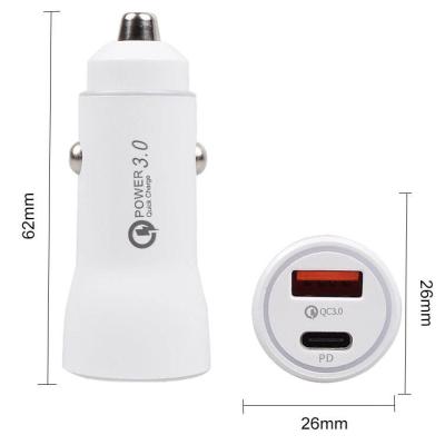 China USB C Fast Car Charger 20W Car Charger Adapter USB Type C Car Phone Charger Cigarette Lighter USB Charger For iPhone 13 for sale