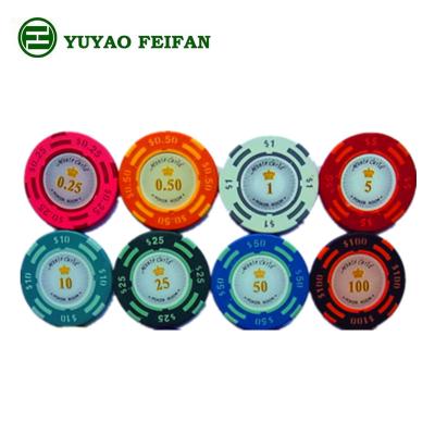 China European Clay Clay Casino Poker Chips With Numbers Sticker for sale