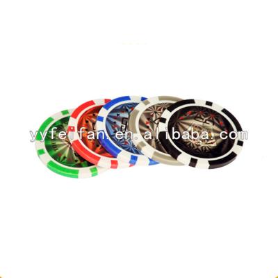 China Promotional Token Coin / Casino Accessories Entertainment Colored Marks Stickers Plastic Plastic Poker Chips for sale