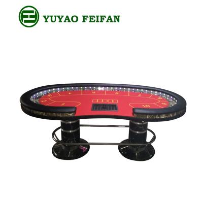 China Direct supplyTexas poker club/home poker factory Holdem poker table, high quality poker table with LED light for sale