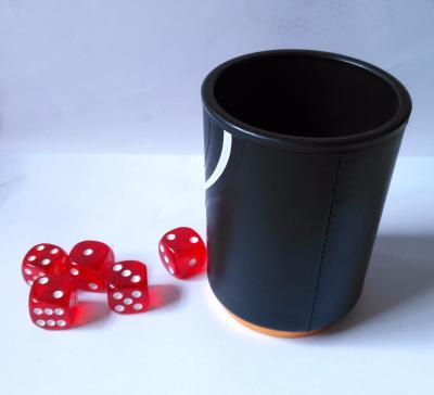 China Wholesale Dice Dice Shaker Cup, Leather Dice Cup and Dice Tray for sale