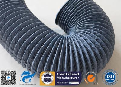 China 150mm Grey PVC Coated Fiber Glass Hose Fiberglass Flexible Air Ducting for sale