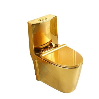 China European Hot Sale Porcelain Double-flush Style Toilet Set Ceramic Gold Round Toilet Seat for sale