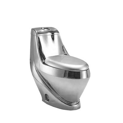 China Double-Flow Luxury Floor Standing Toilet Gold Ceramic Toilet Bowl for sale