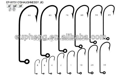 China Mustad Jig Hooks High Carbon Steel Code EP-91751 High End O'Shaughnessy Fishing Jig Hooks for sale