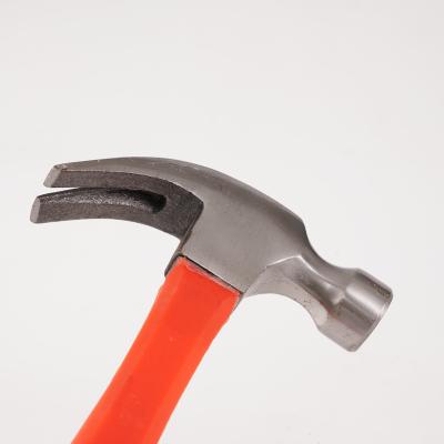 China Professional Claw Hammer Carbon Steel DIY Tool Fiberglass Handle Claw Hammer for sale