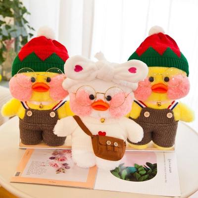 China Wholesale Lalafanfan Duck Plush Toys Various Collocations Duck Plush Doll With Glasses cute plush toy for sale