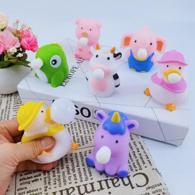 China Plastic Weird Decompression Bubble Dinosaur Unicorn Horse Pinching Toy Squeez Bubble Decompression Blowing Toy for sale