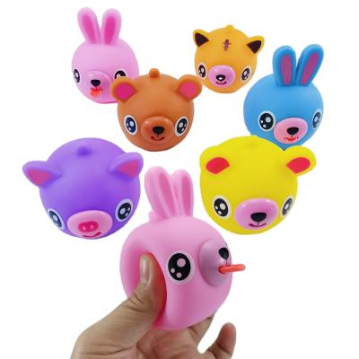 China Wholesale Animal PVC Decompression Toy Voice Out Tongue Doll Squeeze Toy Children's Decompression Toy for sale