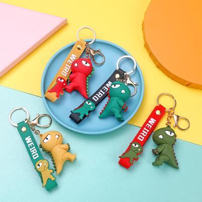 China Factory Wholesale PVC Kids Creative Gift Dinosaur Key Chains Car Pendant Key Chain for sale