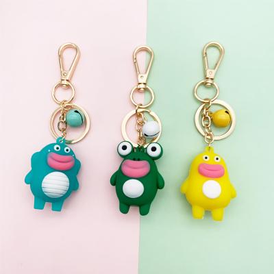 China Large Frog Mouth Doll Key Chain PVC Cartoon Animal Key Chain Creative Cute Chick Frog Doll Keychain Car Bag Dangling for sale