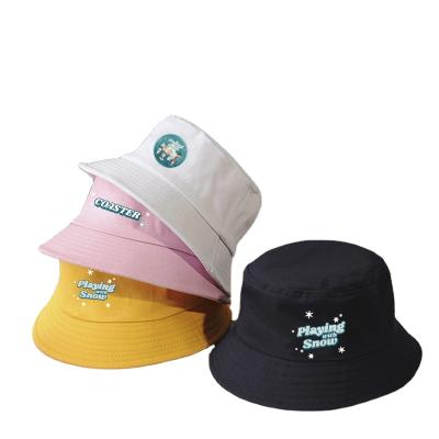 China Fashion Playing With Snow Print Hat Cotton Multi Color Fisherman Hat Custom Logo Basin Bucket Hat for sale